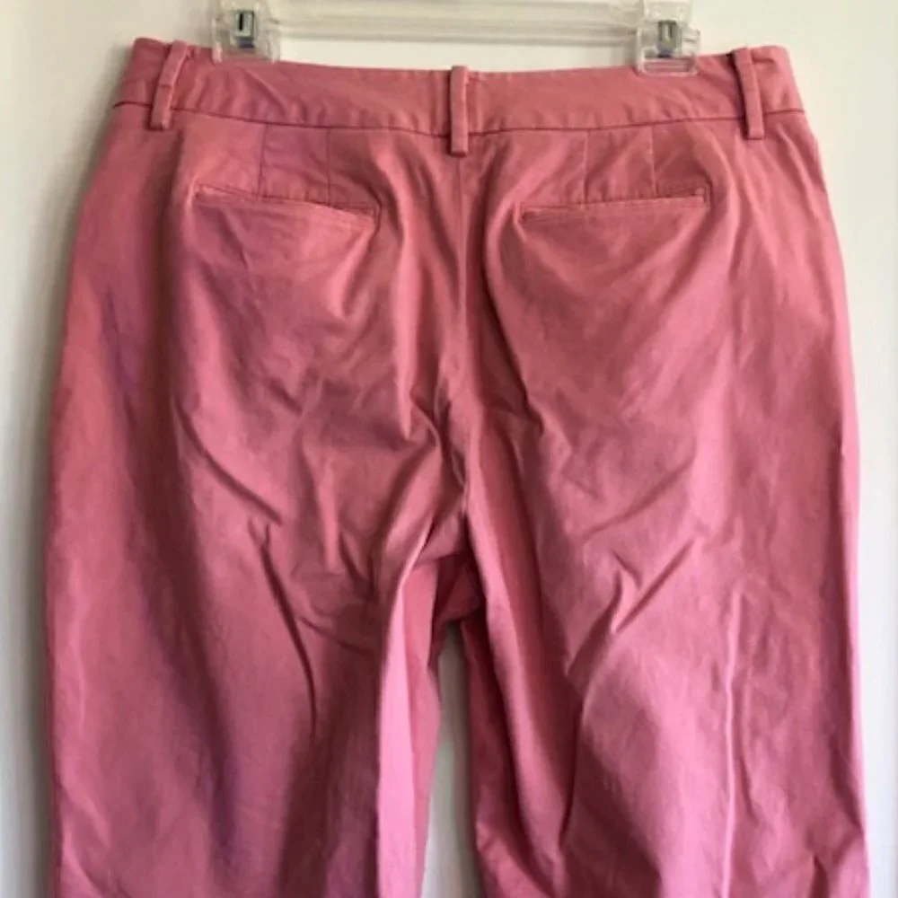 TALBOTS Stretch Pink Cotton Chino Ankle Pants 12 - Picture 9 of 16